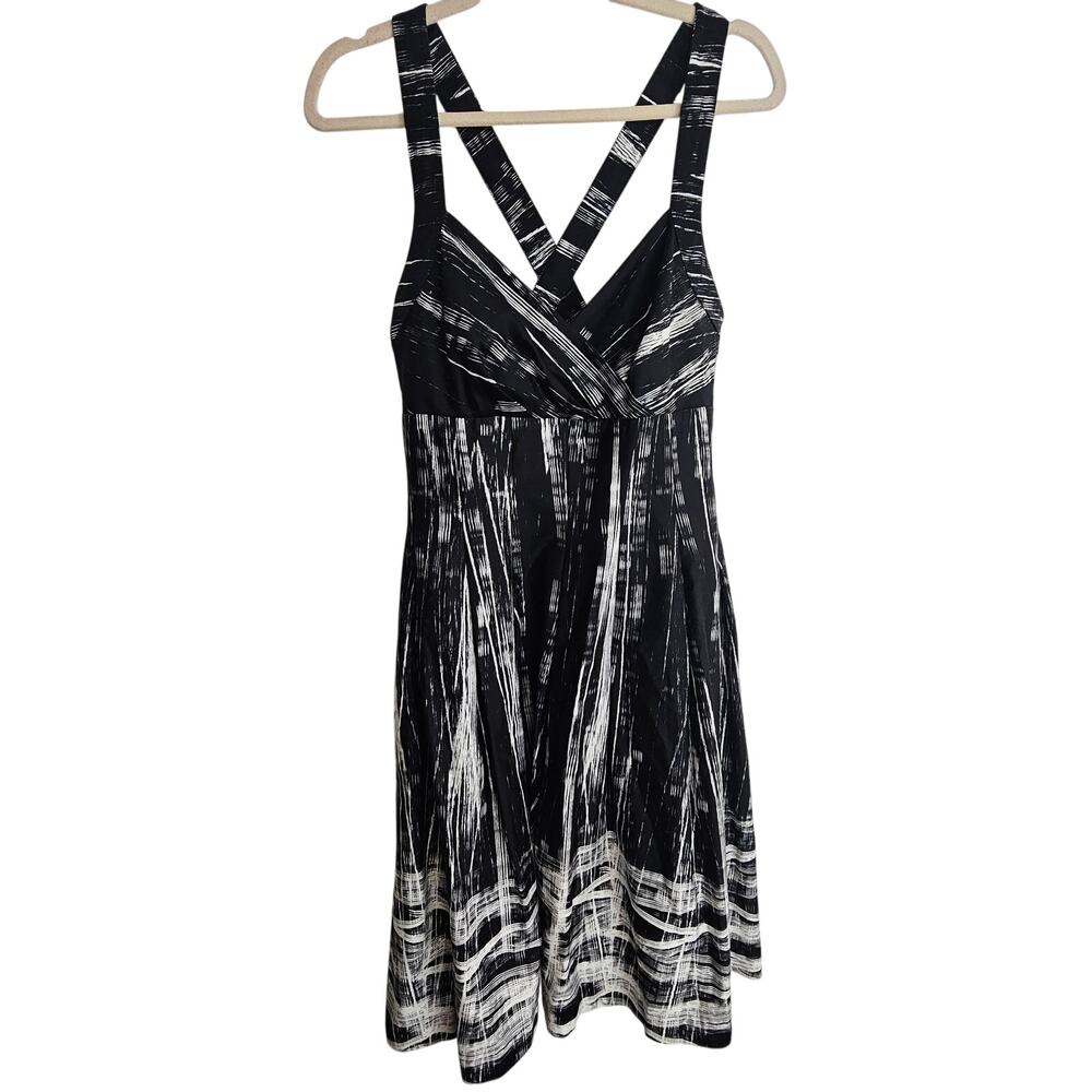 Calvin Klein Womens Fit Flare Dress Sz 10 Cross Back Evening Cocktail Wedding